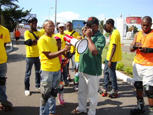 Lancement de la randonnée roller de Libreville. 